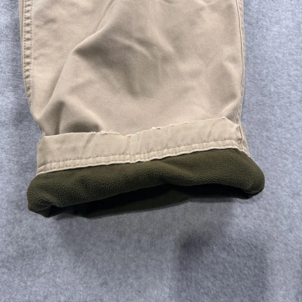 Old Navy Cargo Pants Mens 34x32 Tan Fleece Lined Straight Leg Cotton Utility Y2K